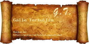 Galle Tertullia névjegykártya